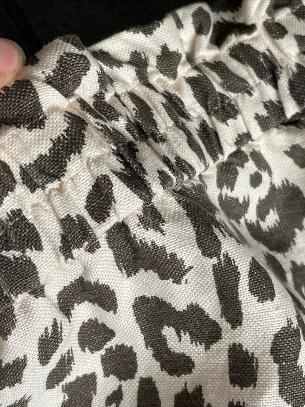 J. Crew Leopard Print Linen-Blend Paperbag Pants Cream & Brown - Picture 9 of 10